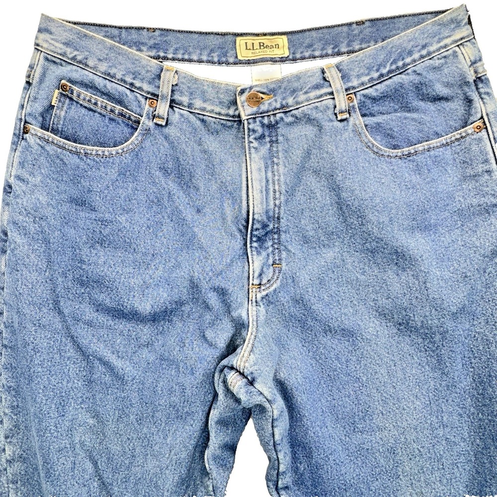 LL Bean Fleece Lined Jeans Mens 40x30 Relaxed Fit Denim Blue OAJ82 Warm